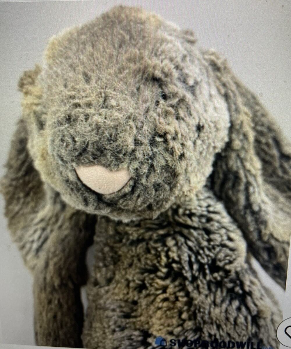 Jellycat Bashful Bunny Woodland Stuffed Animal, Gray Brown Small 11 in